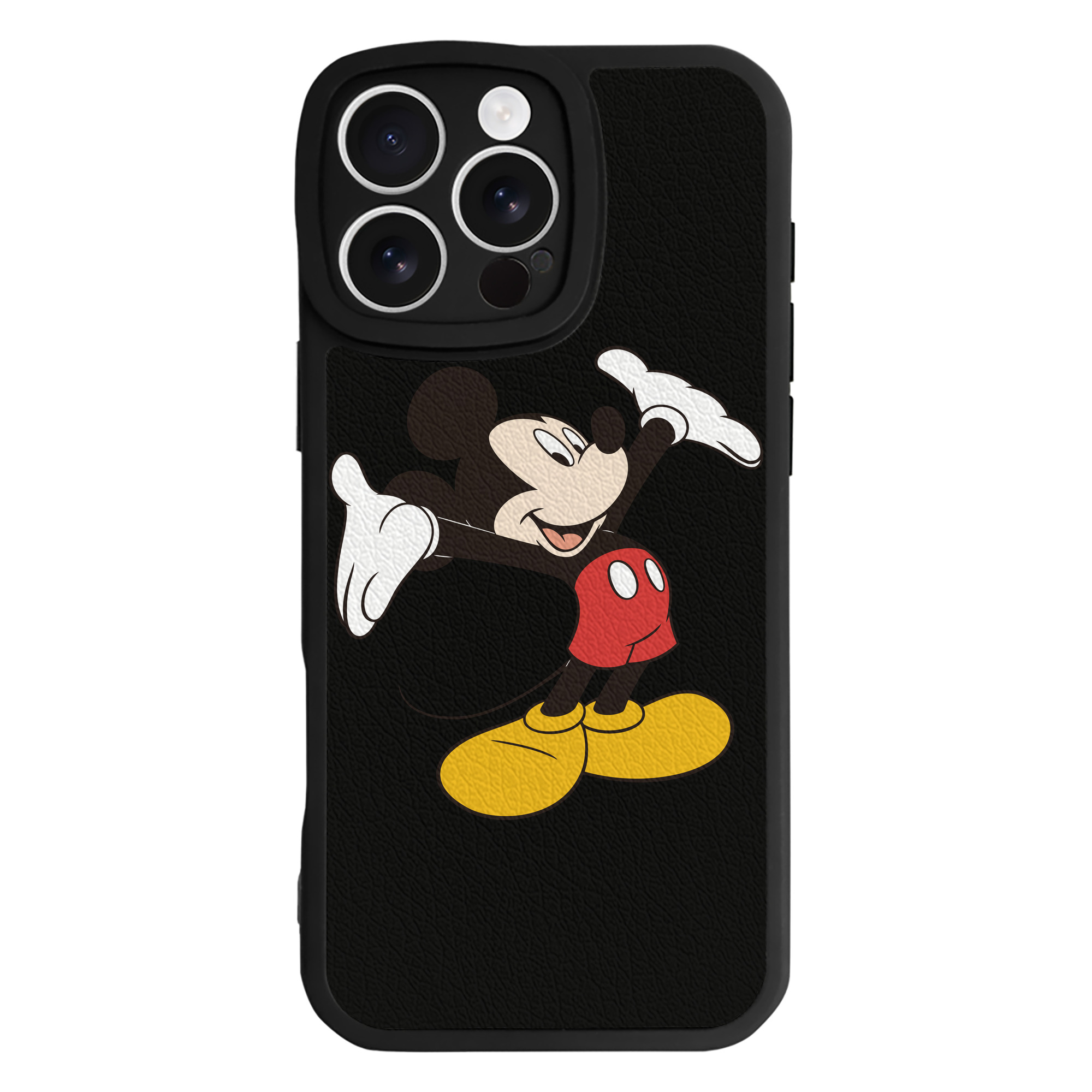 （画像用） ミッキーマウス Mickey Mouse 【iPhone 16シリーズ対応】シリコンスマホケース（レザー調） 材質：シリコン